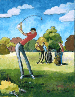 Man about to swing a shot