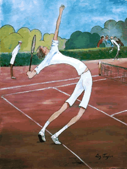 Man about to serve